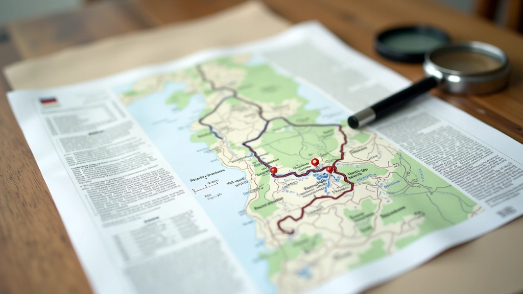 Podrobná mapa cyklotrasy s vyznačeným terénem a odpočinkovými místy